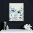 thumbnail image 4 of Creowell  Abstract Flower Painting Wall Art: Modern Blue Floral Transparent Watercolor Artwork Print on canvas for Bathroom Decor 16x20 in/12x16 in, 4 of 4
