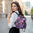 thumbnail image 6 of JIALIOU Mini Backpack Purse for Women Quilted Casual Daypack Small Travel Shoulder Bag, Wizard Cat with Moon, 6 of 7