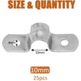 thumbnail image 2 of 25pcs M10 Stainless Steel Rigid Pipe Strap for 3/8 Inch Hose OD, 2 Holes Cable U Bracket Clamp Hanger Tube Strap Tension Clips, 2 of 5