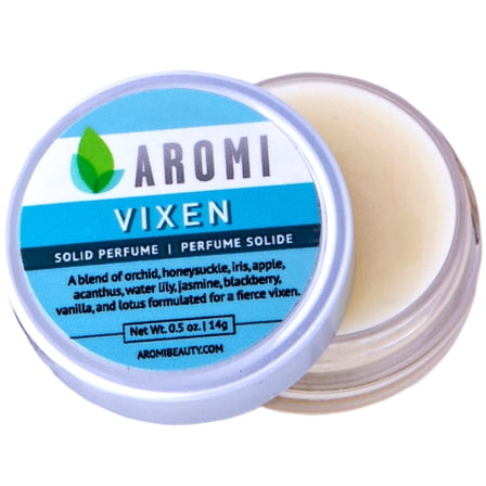 Aromi Vixen Solid Perfume | Fruity, Floral Fragrance, Jasmine, Honeysuckle, Water Lily Scent (Vixen)
