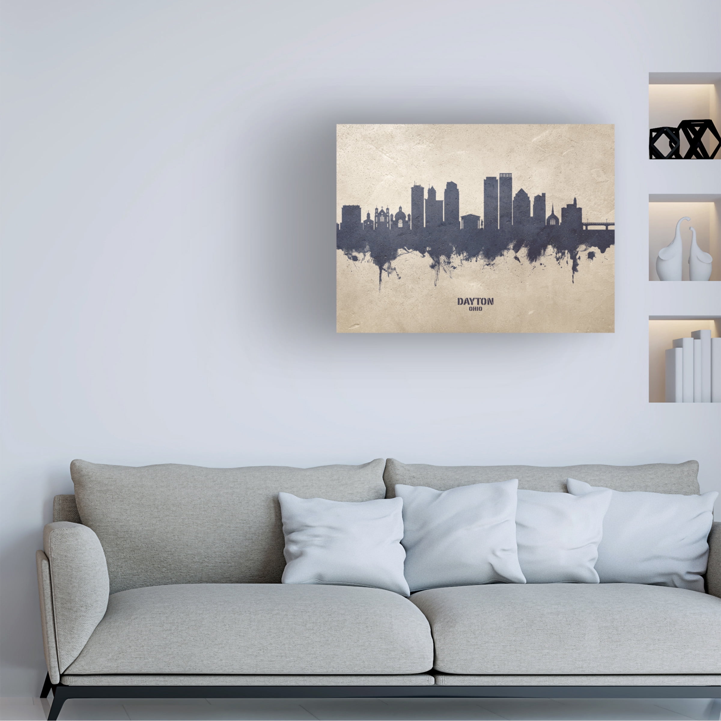 Michael Tompsett 'Dayton Ohio Skyline Concrete' Canvas Art