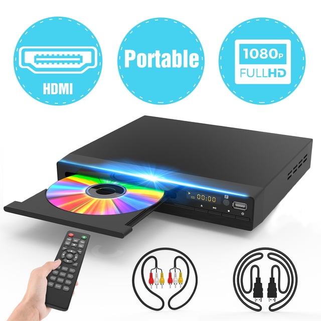 GCZ Lecteur DVD 1080P pour Télé et Cinéma Maison, Prise en Charge Multi-Format