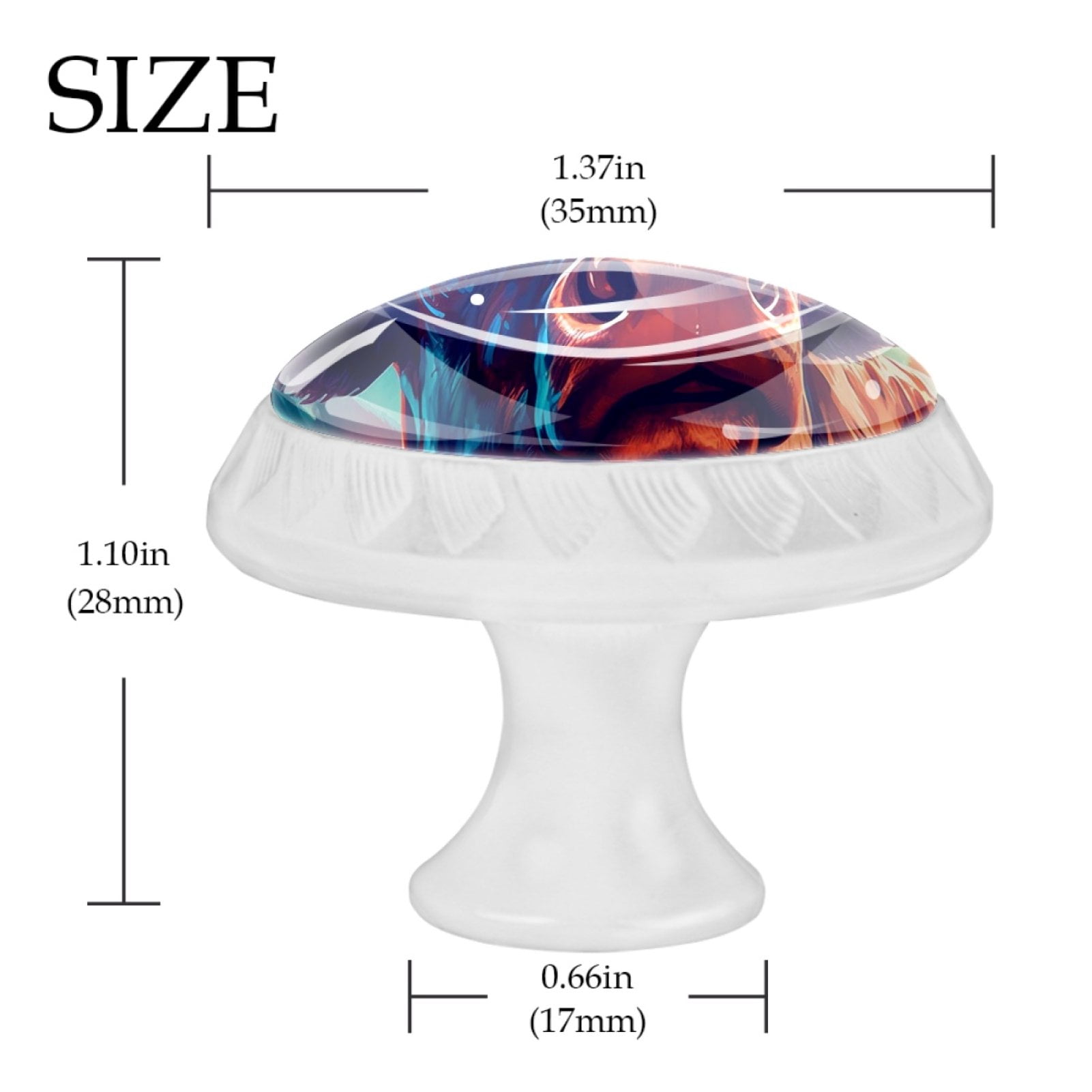 4 Pcs Cow American Flag Knobs for Kitchen Cabinet Cupboard Dresser Bookcase Drawer Pulls Handles Round Home Decor