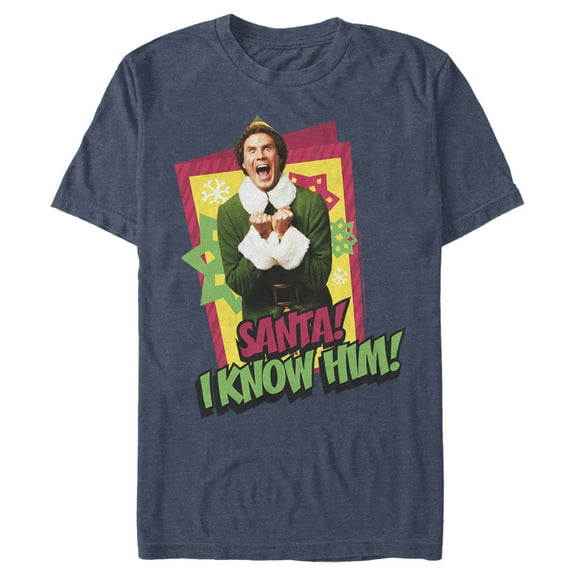 Men's Elf Santa I Know Him Quote Graphic T-Shirt