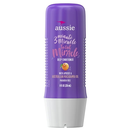 Aussie Paraben-Free Total Miracle 3 Minute Miracle Conditioner w/ Apricot for Damaged Hair, 8.0 fl oz