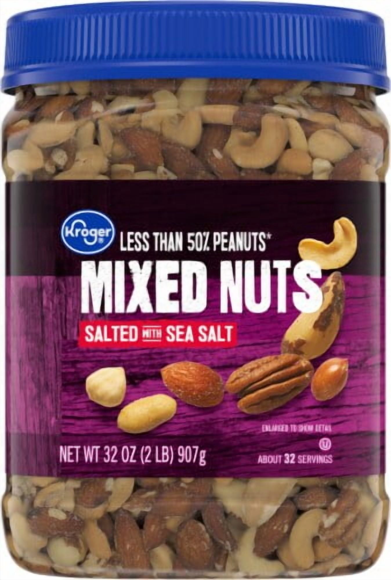 KR Salted Less Than 50% Peanuts Mixed Nuts 32 oz - Pack of 2