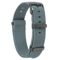 Uxcell Elastic Nylon Watch Band 18mm One-Piece French Watch Strap Waterproof Replacement Wristwatch Strap with Black Buckle for Men Women, Grey