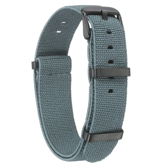 Uxcell Elastic Nylon Watch Band 18mm One-Piece French Watch Strap Waterproof Replacement Wristwatch Strap with Black Buckle for Men Women, Grey