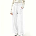 thumbnail image 3 of Bxsruta Womens Wide Leg Pants Loose Relaxed Drawstring Casual Lounge Trousers, 3 of 8