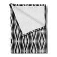 thumbnail image 2 of Abstract Soft Flannel Fleece Blanket, Diamond Pattern Monochrome Rhombus Shapes in Continuous Pattern Art, Cozy Plush for Indoor and Outdoor Use, 50" x 60", White and Charcoal Grey, by Ambesonne, 2 of 5