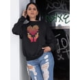 thumbnail image 2 of Red Hand Heart And Peonies Sweatshirt Women -Image by Shutterstock, Female x-Large, 2 of 4