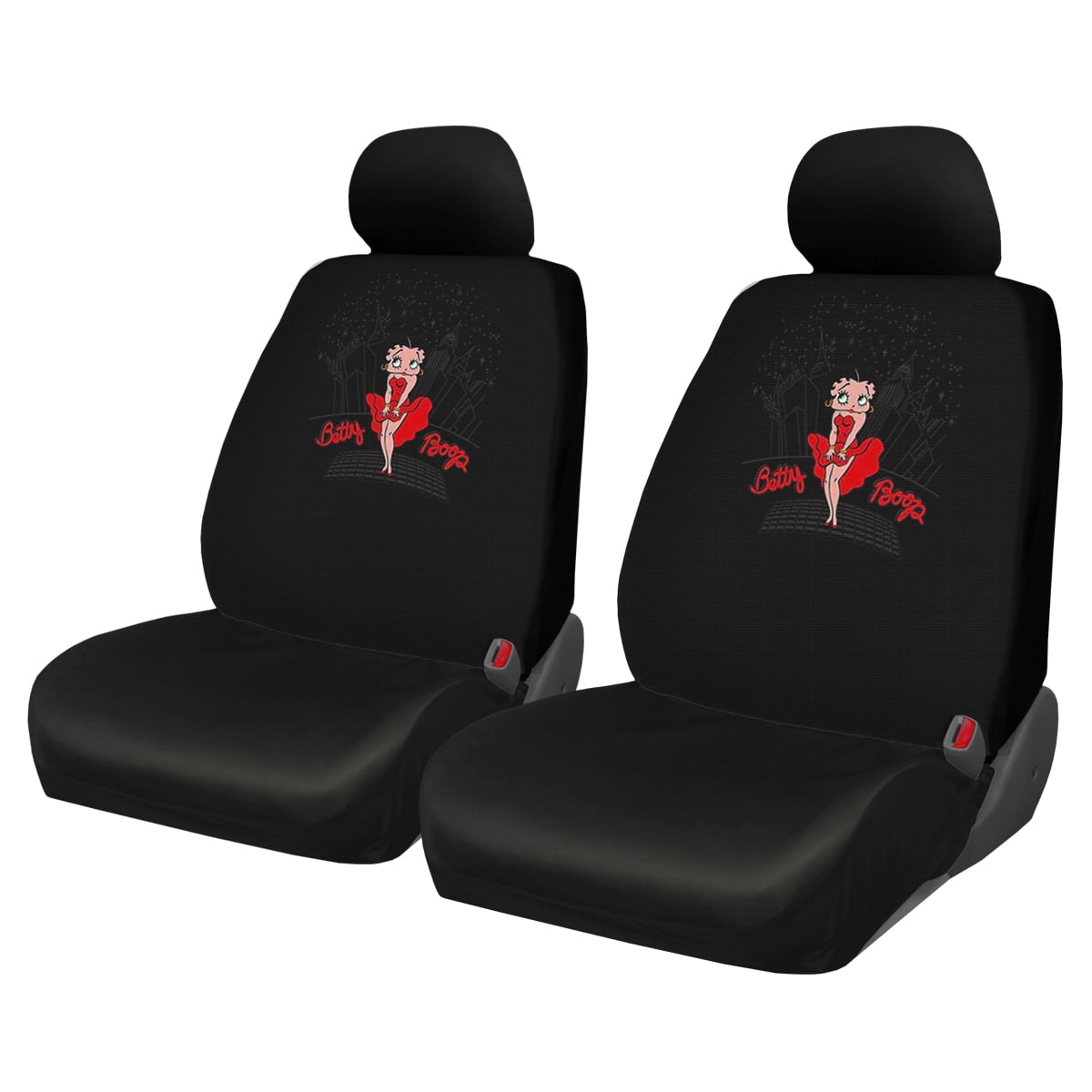 Plasticolor Betty Boop Skyline Car Accessories Set - Seat Cover, Mats, Wheel Cover, Sunshade Set