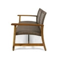 thumbnail image 4 of GDF Studio Savannah Outdoor Acacia Wood and Wicker Loveseat, Natural and Mixed Mocha, 4 of 6
