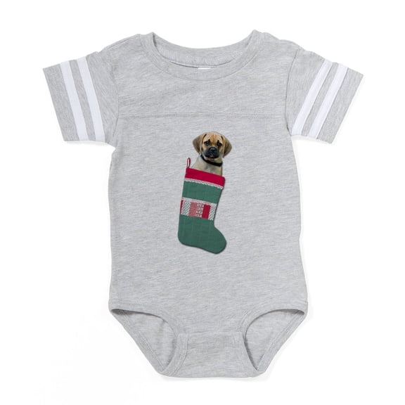 CafePress - FIN Puggle Xmas Stocking - Cute Infant Baby Football Bodysuit