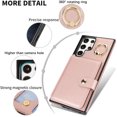 thumbnail image 2 of Allytechgroup Wallet Case for Samsung Galaxy S24 Ultra with Card Slots, RFID Blocking Ring Holder Kickstand Bumper Anti-Scratch Slim Phone Case Cover for Galaxy S24 Ultra, Rosegold, 2 of 8