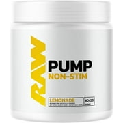 RAW Pump Stim Free Pre Workout | Non-Stimulant Pre Workout Supplement Powder Nitric Oxide Booster | Pre Workout Supplements Drink for During Workout | (40 Servings) (Lemonade)