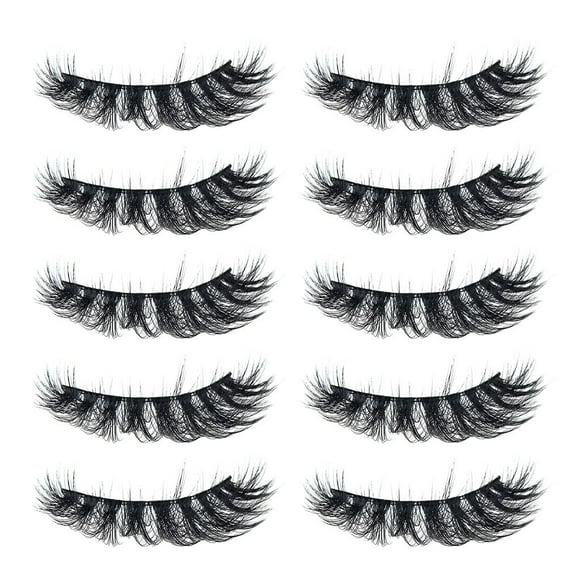 VOKE Cluster Eyelashes 30mm Lashes Extension Lashes Pads for Tint Self Eyelashes Reusable Self Sticking Makeup 5Pair 3D False Lashes Strip Eye Mix lashes Natural Party