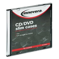 Innovera CD/DVD Polystyrene Thin Line Storage Case, Clear, 50/Pack