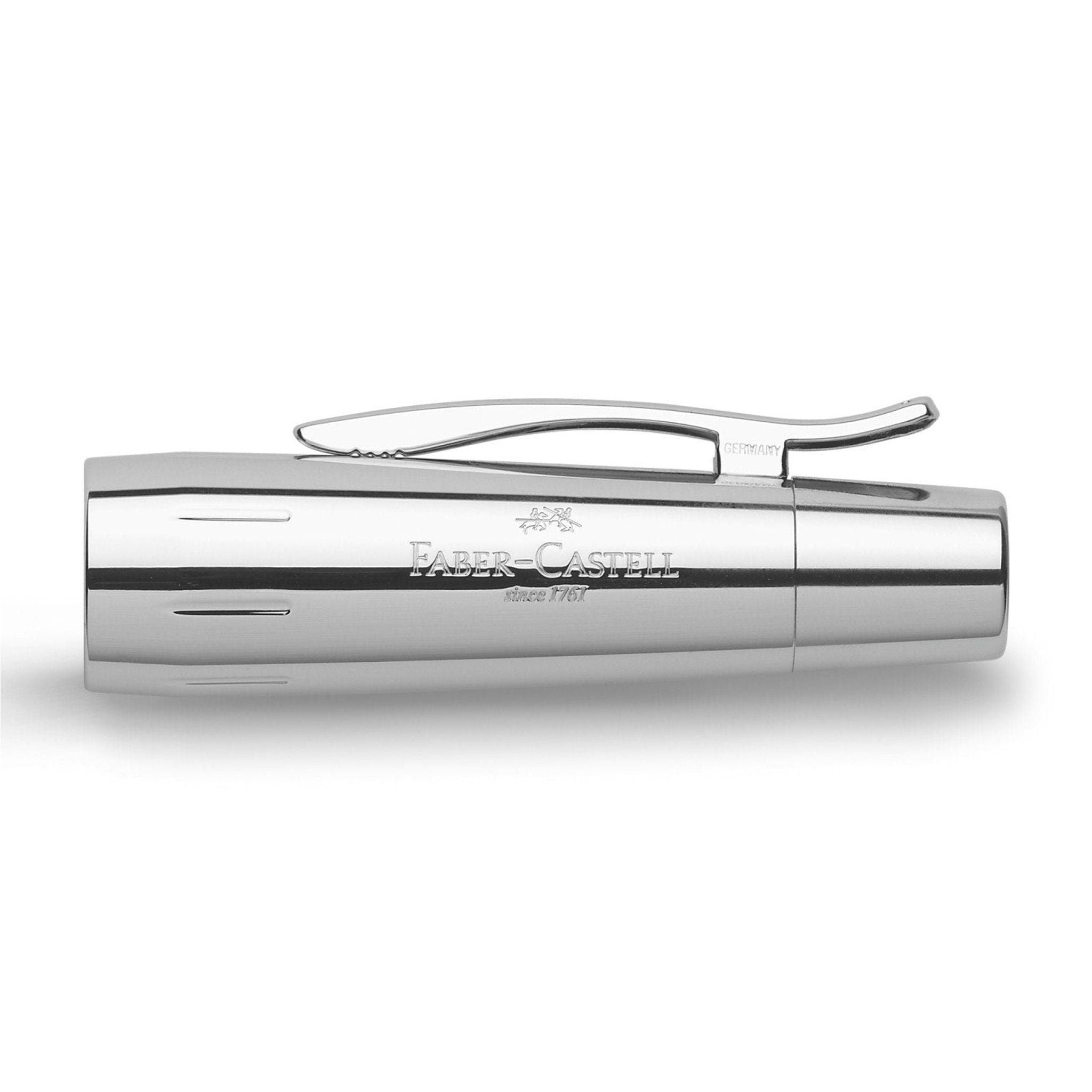 Faber-Castell Emotion Wood and Polished Chrome Dark Brown Fountain Pen - Medium