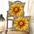 thumbnail image 3 of Fall Sunflower Throw Pillow Cover 18x18 Inch Set of 2 Autumn Flower Farmhouse Decorative Porch Patio Outdoor Pillowcase Harvest Seasonal Vintage Sofa Couch Cushion Case Home Decor, 3 of 5