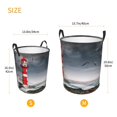 thumbnail image 3 of Naloa 3d Lighthouse in the Surf Large Laundry Basket Waterproof Round Collapsible Storage bin with Handles for Hamper Kids Room,Toy StorageSmall, 3 of 6