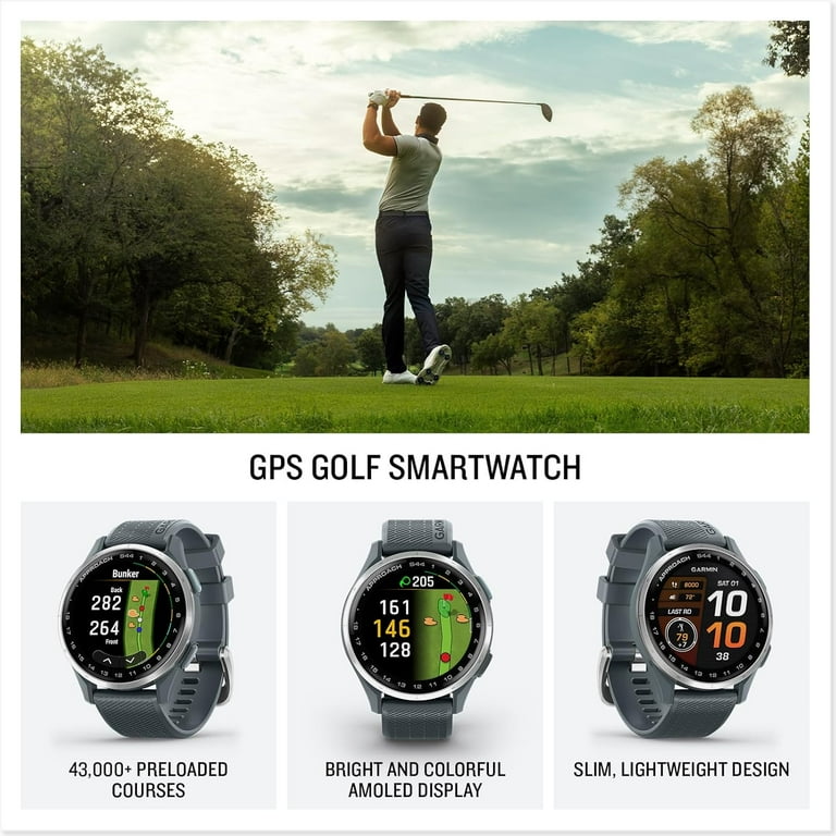 Garmin Approach S44 Essential Golf Watch with GPS, AMOLED Display