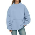thumbnail image 3 of oqasdz Sweatshirt for Women Neck Drop Shoulder Pocket Lined Oversized Long Sleeve Pullover Brushed Thermal Versatile Casual Dailywear, 3 of 6