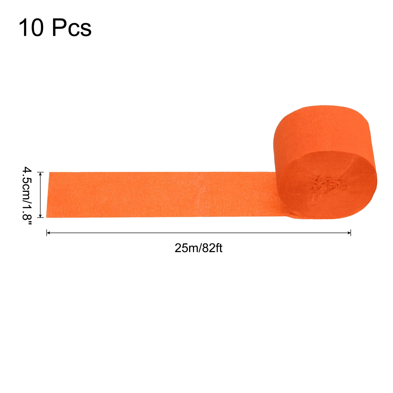 Unique Bargains 10Pcs Crepe Paper Streamers for Party Orange 1.8in x 82ft