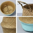Seagrass Plant Basket Hand Woven Belly Basket with Handles, Storage Laundry, Picnic, Plant Pot