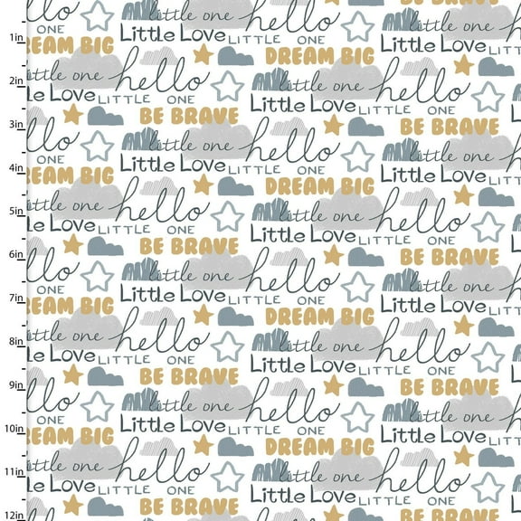 3 Wishes Little Lion Words Fabric 100% Cotton Fabric sold by the yard
