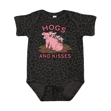 

Inktastic Hogs and Kisses with Cute Pig Family Boys or Girls Baby Bodysuit