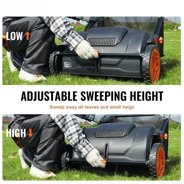 CAFORKP Lawn Leaf Sweeper 21", 3.5 cu. ft. Collection Bag with Rubber Wheels