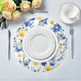 thumbnail image 3 of Round Placemat Set 15.4 Inch Diameter Table Mats Heat-Resistant Decorative for Dining Tables Watercolor Wildflower Pattern, 3 of 5
