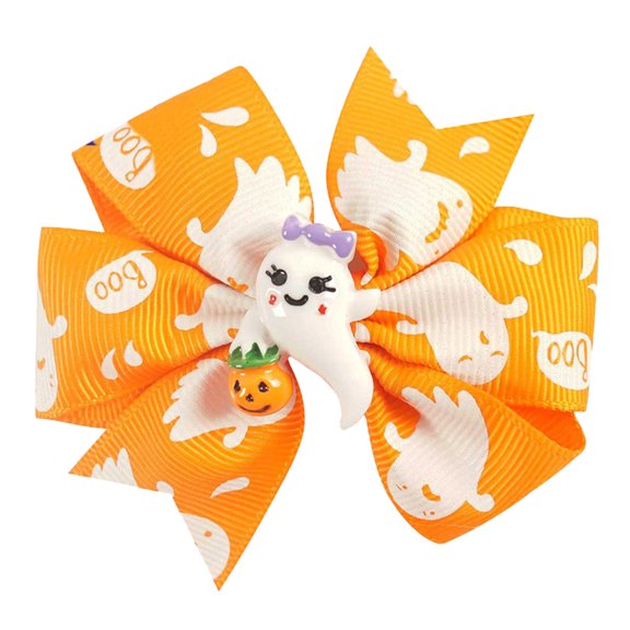 Generic Halloween Bow Knot Hair Pins Baby Kids Halloween Headwear Party Decoration Hair Clips Accessory for Holiday Christmas Halloween Party（One Size Pink）