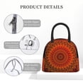 thumbnail image 4 of Honeii Mandala Print Insulated Lunch Bag Women Reusable Lunch Box with Pocket for Work Picnic Travel -One Size, 4 of 6
