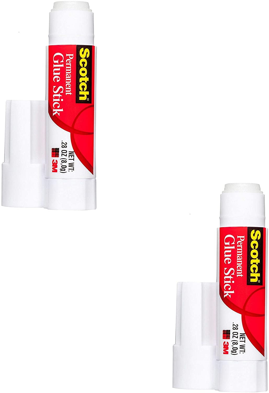 2 PACK Scotch Permanent Glue Stick, 0.28 oz, 24 ct