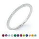 thumbnail image 1 of Anillo de bodas clásico JeenMata con detalles pavé de 0,25 quilates de corte redondo, piedra de nacimiento de abril, chapado en oro blanco, 1 of 6