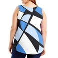 thumbnail image 4 of cocolona Womens Plus Size Summer Tank Tops Crew Neck Sleeveless Shirts Fashion Casual Loose Color Block Tees Blouse Blue XL, 4 of 7