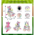 thumbnail image 2 of DolliBu Sitting Rainbow Unicorn Stuffed Animal with Baseball Plush - Soft Huggable Unicorn, Playtime Plush Toy, Cute Fantasy Gift, Super Soft Plush Doll Animal Toy for Kids and Adults - 10 Inches, 2 of 6