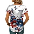 thumbnail image 5 of KDDYLITQ 250 Anniversary Usa Shirts Womens 250th Anniversary Printed Short Sleeve Tees Flag Crew Neck July 4th T-Shirts Fourth Of July Office Blousees Vermilion M, 5 of 5