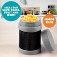 thumbnail image 4 of Bentology Stainless Steel Insulated Lunch 13 oz Jar for Kids Large Leak-Proof Storage Container for Hot & Cold Food, Soups, Liquids - BPA Free - Fits Most Lunch Boxes and Bags - Black, 4 of 5