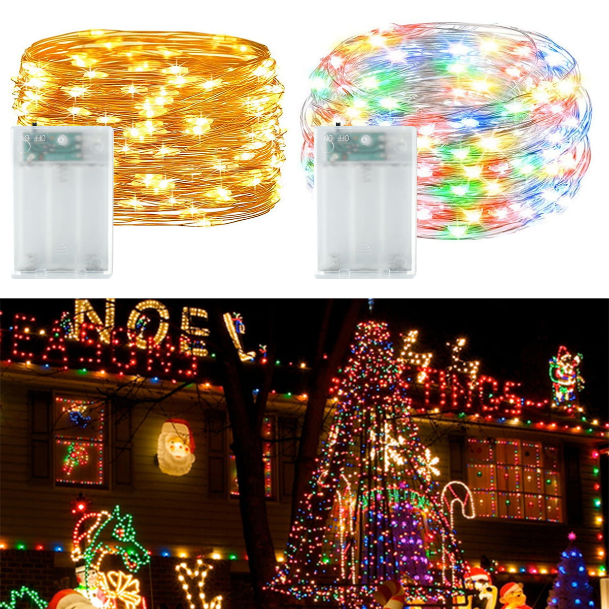 16FT 50 LED Star Fairy String Light Lamp Christmas Tree Party Wedding Xmas Decor 