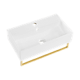 thumbnail image 3 of Reims 22" Wall-Mount Bathroom Sink with Brushed Gold Towel Bar, 3 of 3