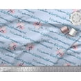 thumbnail image 3 of Soimoi Blue Cotton Voile Fabric Leaves & Ranunculus Floral Decor Fabric Printed Yard 56 Inch Wide, 3 of 3