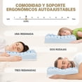 thumbnail image 3 of Almohada de Memory Foam 4 en 1,4 Altura Ajustable,Almohada Fria, Almohadas de Cama para Personas Que Duermen de Lado, Boca Arriba y Bocabajo, con Funda de Extraíble (60x38x14cm), 3 of 9