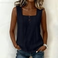 thumbnail image 4 of Neewe Summer Tank Tops for Women Pleated Square Neck Sleeveless Strap Shirts Casual Loose Fit Trendy Blouses, 4 of 8
