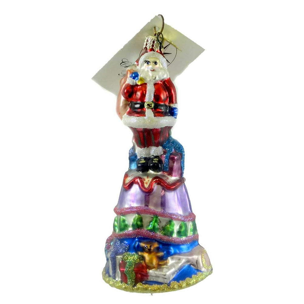 Christopher Radko JOLLY RINGER Glass Ornament Santa Bell