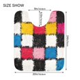 thumbnail image 5 of Yayeee Bath Rug for Bathroom Floor Non Slip Contour Fluffy Soft Absorbent Mat, 20"x24", White Checkered Pattern, 5 of 7