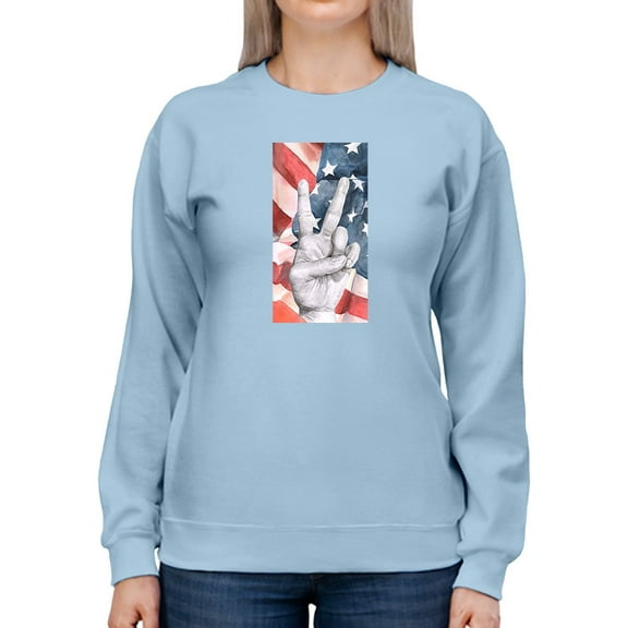 American Peace Sign Sweatshirt Women -Jennifer Paxton Parker Designs, Female Medium