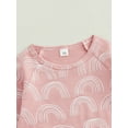 thumbnail image 5 of Bagilaanoe 2Pcs Newborn Baby Girl Boy Long Pants Set Rainbow Print Long Sleeve Sweatshirt Pullover Tops+ Trousers 6M 12M 18M 24M 3T Fall Casual Sweatsuit, 5 of 8